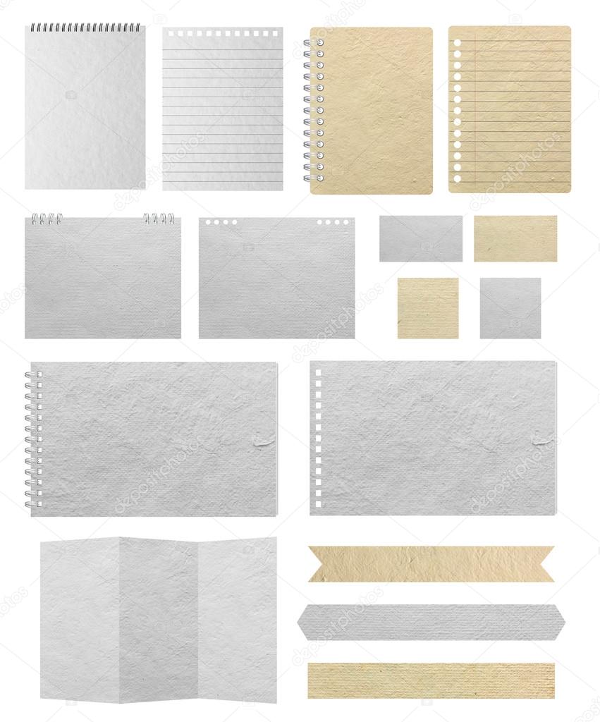 Paper textures background isolated on white