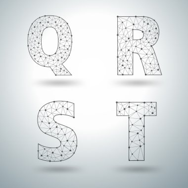 Şık alfabesi harfleri numaraları mesh