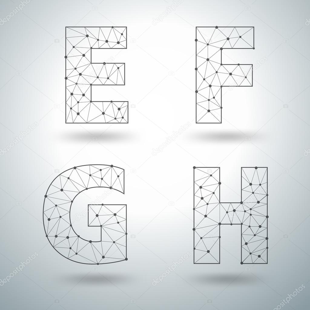 mesh stylish alphabet letters numbers stock vector koydesign mesh letters