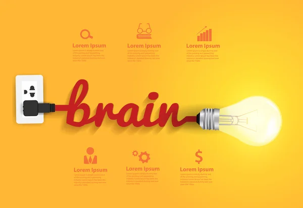 Creative brain Idea concept — Stock Vector