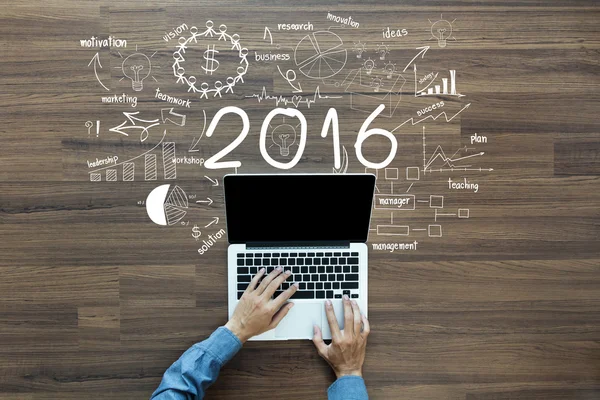 2016 año nuevo concepto de éxito empresarial — Foto de Stock