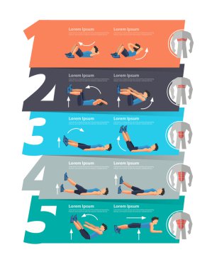 Karın egzersiz infographics afiş