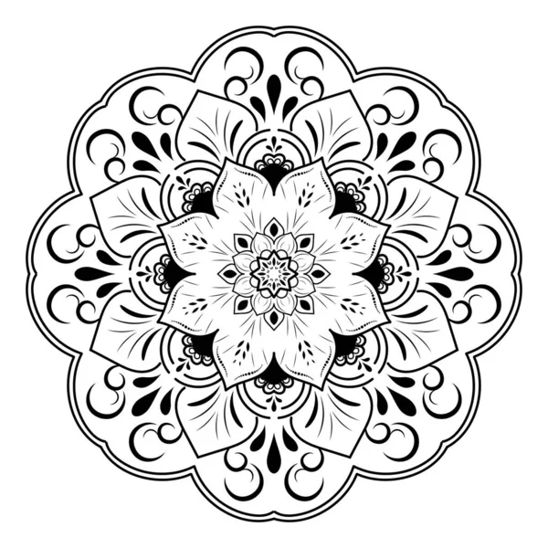 Modèle Mandala Avec Dessin Main Modèle Mandala Vectoriel Oriental Design — Image vectorielle