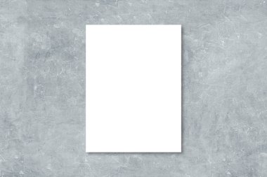 Beton duvarda beyaz kağıt Mockup, tanıtım pankartı, estetik yaratıcı tasarım için arka plan