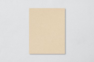 Kahverengi kağıt Mockup beton duvarda sergileniyor, tanıtım pankartı, estetik yaratıcı tasarım için arka plan