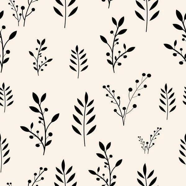 Fondo Patrón Floral Sin Costuras Ornamento Hoja Vectorial Elemento Decorativo — Archivo Imágenes Vectoriales