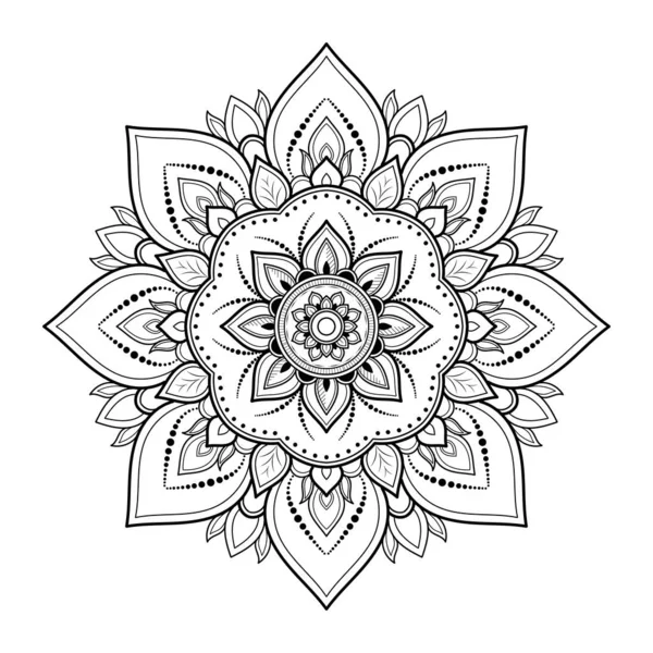 Diseño Patrón Mandala Con Dibujado Mano Patrón Oriental Mandala Vectorial — Vector de stock