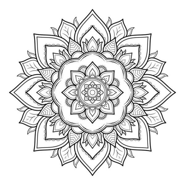 Modèle Mandala Avec Dessin Main Modèle Mandala Vectoriel Oriental Design — Image vectorielle