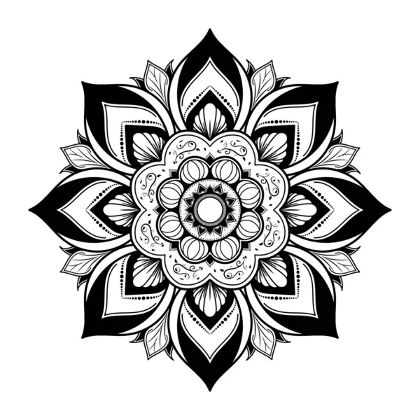 Mandala Padrão Design Com Mão Desenhada Vector Mandala Oriental Padrão — Vetor de Stock