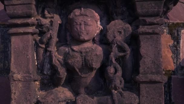 Asiatisk Antik Stenkonst Presenteras Fortet Plats Zooma Bilder — Stockvideo