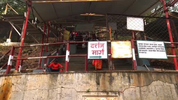 Distrikt Maihar Madhya Pradesh India December 2020 Asiatiska Hinduer Trängs — Stockvideo