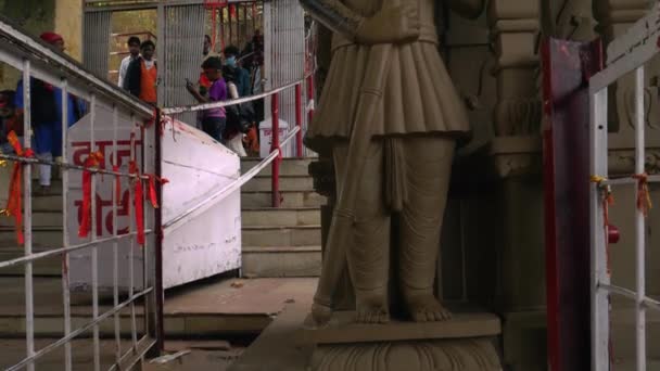 Distrik Maihar Madhya Pradesh India Desember 2020 Patung Penjaga Gerbang — Stok Video