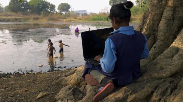 District Katni Madhya Pradesh India Enero 2021 Niño Escuela Del — Vídeo de stock