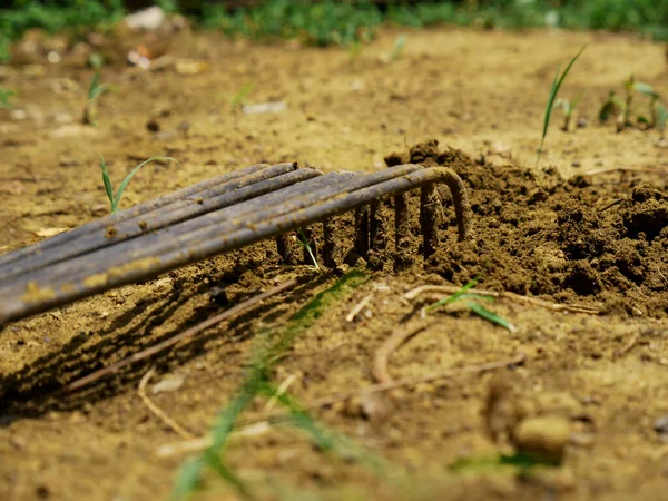 Demir, tarım alanında toprak kazarken sunulan inşaat araçları yaptı