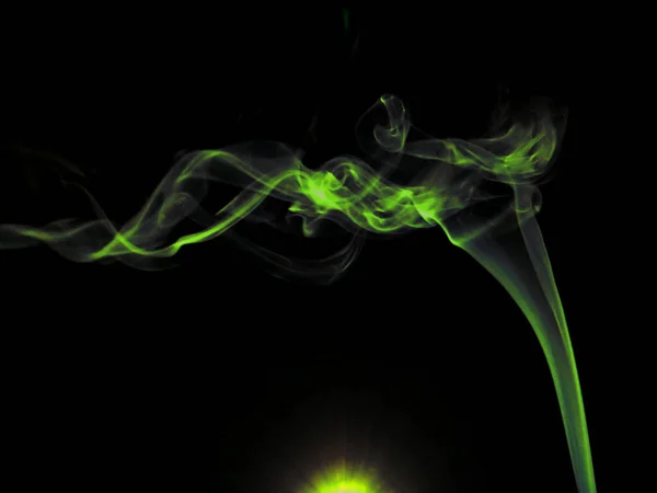 Greenish Smoke Presented Light Effect Created Black Background Commercial Use — Stock Photo, Image