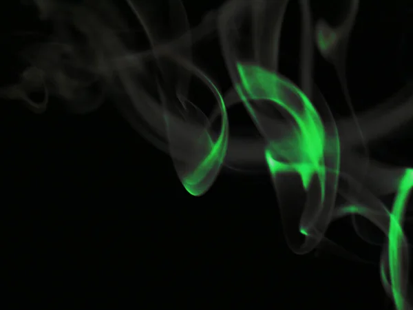 Green Smoke Monster Face Side View Created Black Background Commercial — Stock Photo, Image