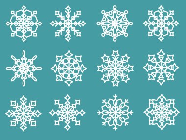 Mavi arka planda güzel kar taneleri..