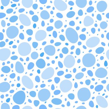 Aydınlık bir arkaplanda, farklı boyutlarda ve mavi tonlarda kusursuz desenler. .