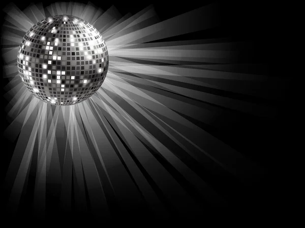 Zilveren disco bal . — Stockvector