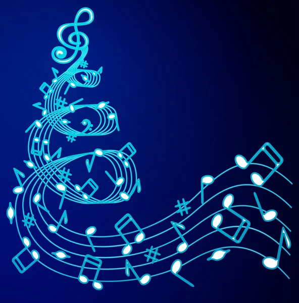 Χριστουγεννιάτικο δέντρο της μουσικής . — Διανυσματικό Αρχείο