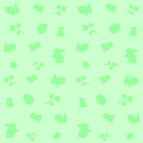 Fondo verde con símbolos de Pascua  . — Vector de stock