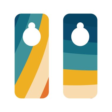 El etiketi, etiket etiketi tasarımı soyut renklerle asılı