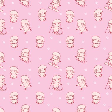 Sevimli küçük kuzu ile Seamless Modeli