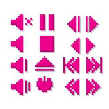 Multi Medya simgeler. Piksel sanat