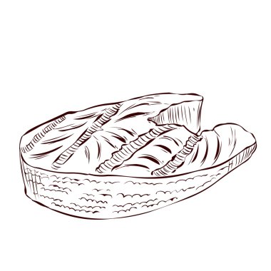 Izgara balık biftek illüstrasyon.