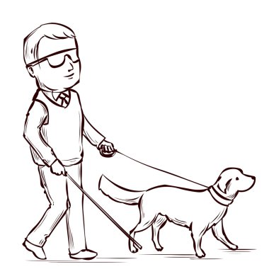 Köpek kör biri rehberlik göz görmek