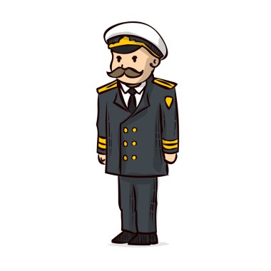 Çizgi film deniz subayı. Amiral