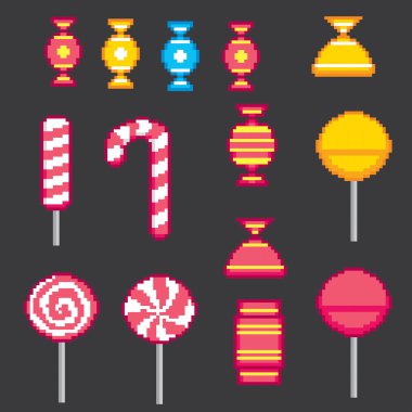 Tatlı piksel simgeler kümesi