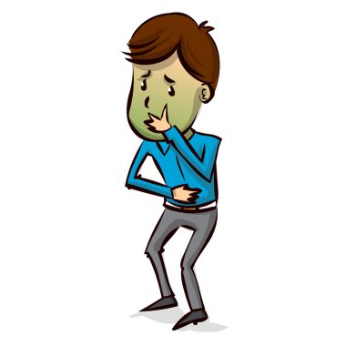 Çizgi film hasta genç işadamı