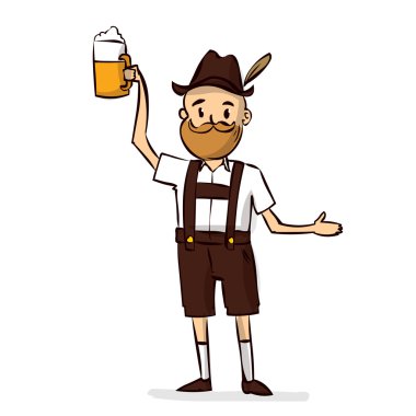 Geleneksel Bavyera kostüm komik adam