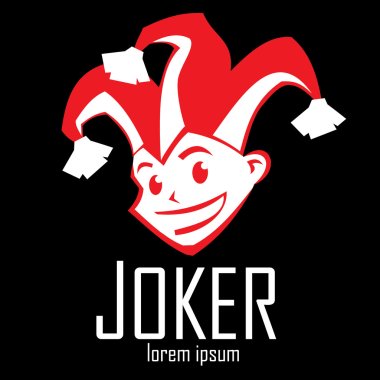 Red joker with a sly look and a smile. clipart