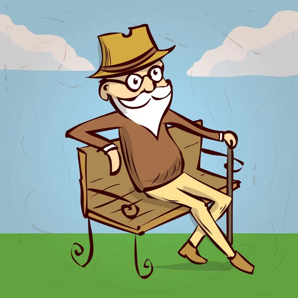 Old man Cartoon charcter. — Stock Vector