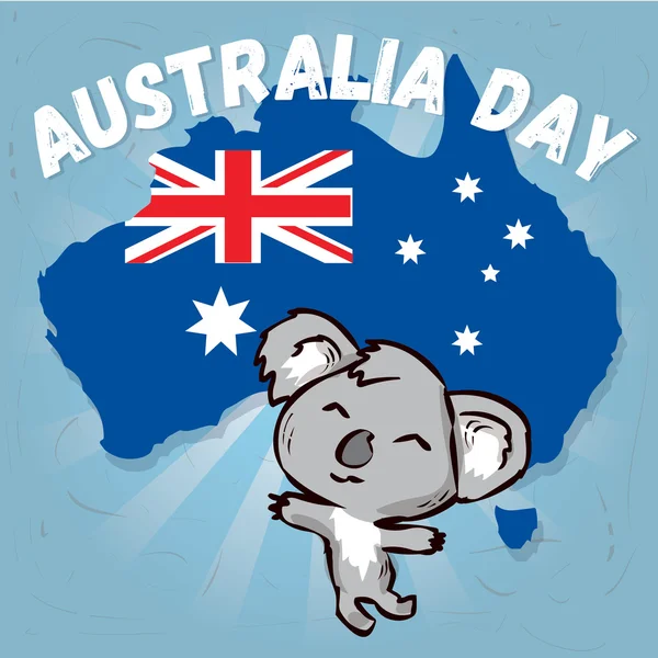 Australien-Grußkarte mit Koala — Stockvektor