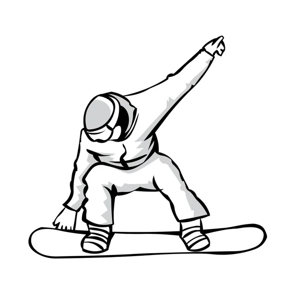 極端なジャンプ スノーボーダー — ストックベクタ