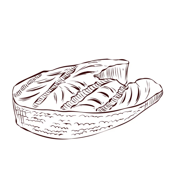 Ilustração de bife de peixe grelhado . — Vetor de Stock
