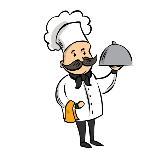 Chef lindo con bigote . — Vector de stock