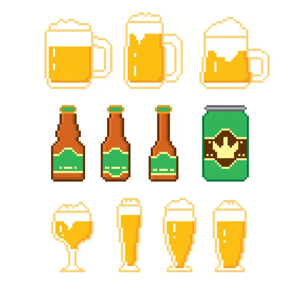 Conjunto de iconos de cerveza . — Vector de stock