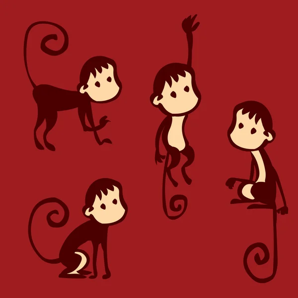 Niedlicher Affe. Chinesisches Neujahrssymbol — Stockvektor