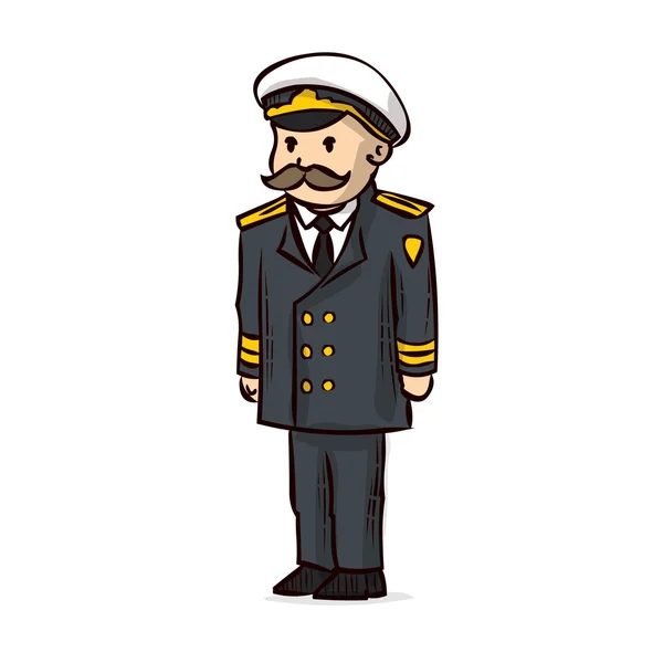 Oficial da Marinha dos desenhos animados. Almirante... — Vetor de Stock