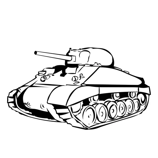 American Sherman tanque mediano — Archivo Imágenes Vectoriales