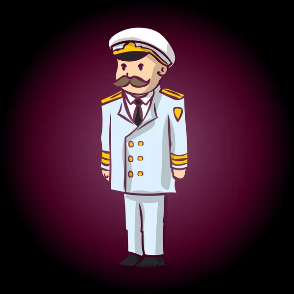 Cartoon marineofficier. Admiraal — Stockvector