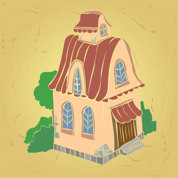 Fantasy cartoon Maison de conte de fées — Image vectorielle