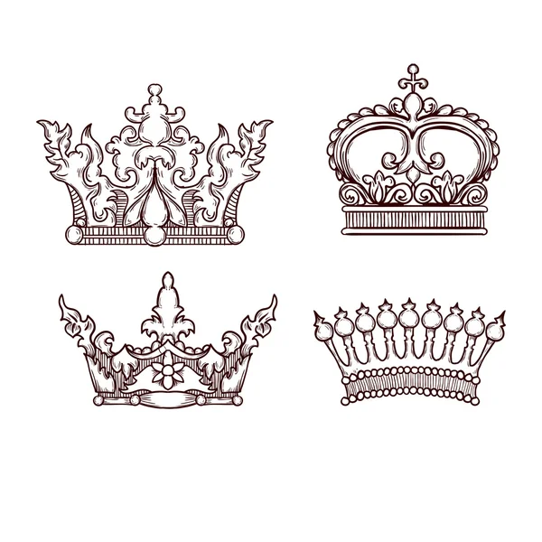 Corona heráldica conjunto — Archivo Imágenes Vectoriales