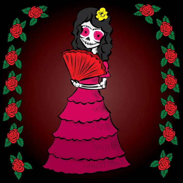 La Calavera Catrina. Tradição mexicana —  Vetores de Stock