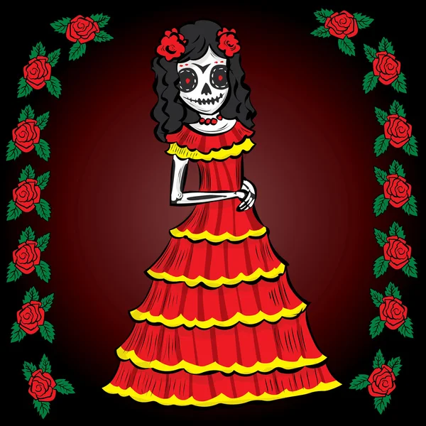 ラ カラベラ カトリーナ。メキシコの伝統 — ストックベクタ
