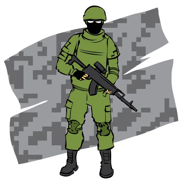 Ruský voják s moderním vybavením. — Stockový vektor